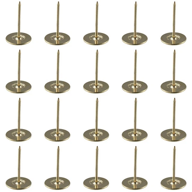 OTVIAP Brass Round Head Nails, 100 Pcs, 10mm/15mm/18mm/22mm, Durable