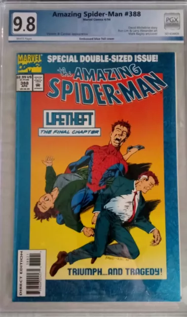 The AMAZING SPIDER-MAN #388 PGX 9.8 KEY VENOM APPEARANCE FOIL COVER not CGC CBCS
