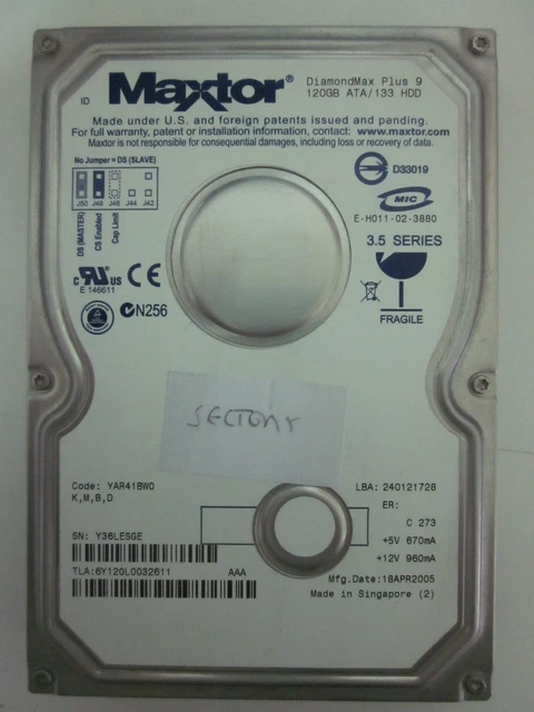 Maxtor DiamondMax Plus 9 120GB 120 GB 6Y120L0
