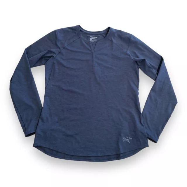 ARC'TERYX KADEM LONG Sleeve Henley Top Shirt Women's Medium Blue $39.45 ...