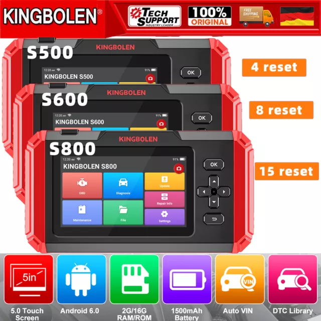 KINGBOLEN S500/S600/S800 Profi KFZ Auto OBD2 Diagnosegerät Scanner TPMS DPF