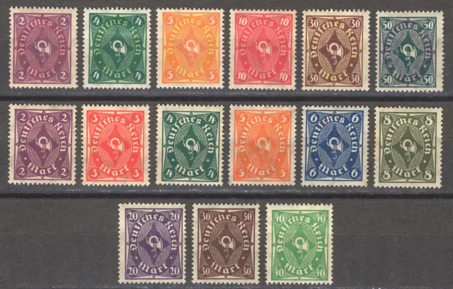 Lot aus MiNr. 191-232 Deutsches Reich, 15 versch. Posthorn Marken ungebraucht *