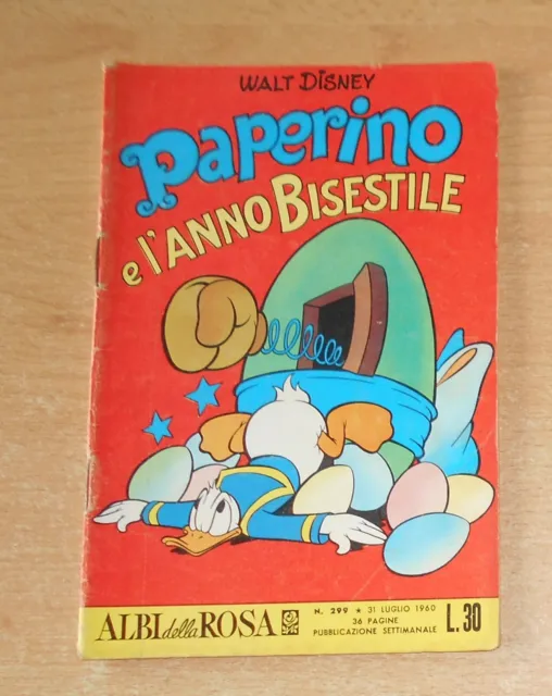 Ed.mondadori Serie  Albi Della Rosa N°  299  1960  Originale !!!!! Paperino