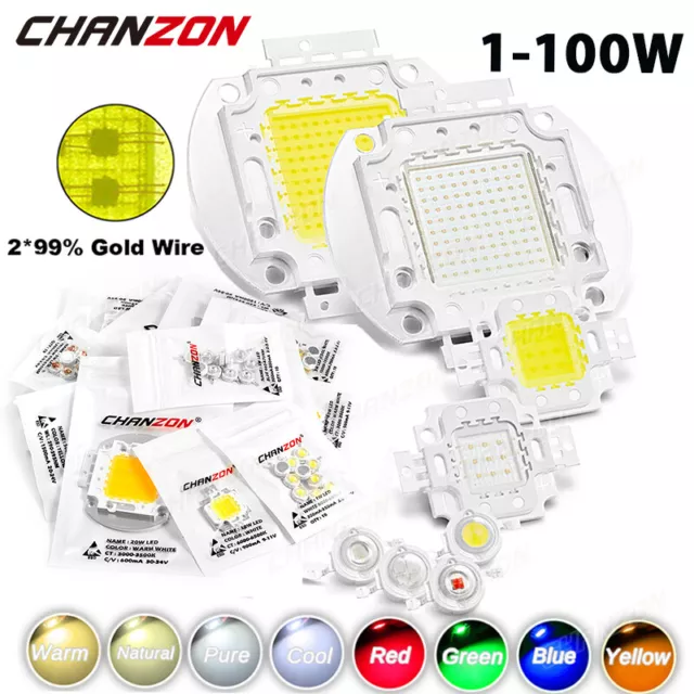 Chip LED de alta potencia 1W 3W 5W 10W 20W 30W 50W 100W emisor de luz diodo cuentas SMD