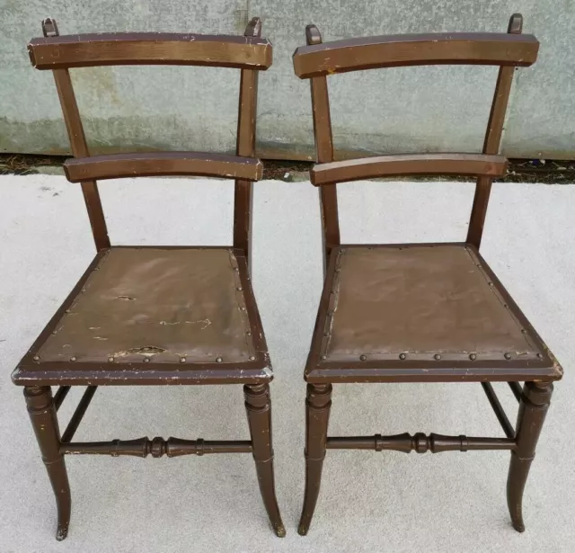 Pair of Victorian Oak Oriental Style Chairs for Restoration / Renovation