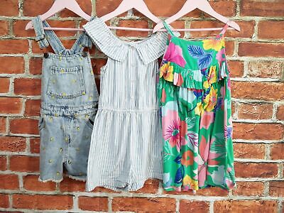 Girls Bundle Aged 6-7 Years Next M&S Dungarees Playsuit Dress Tropical 122Cm