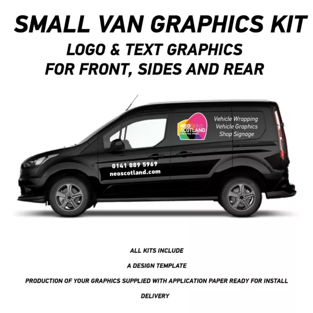 Small Van Graphics Kit Sign Writing Vehicle lettering Livery signs Logo and Text
