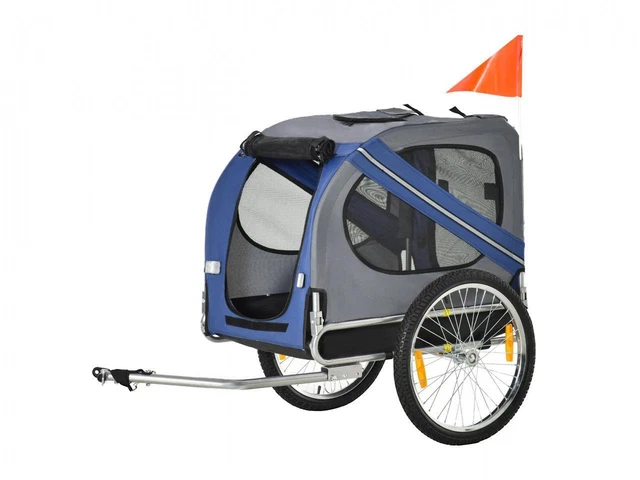 Remolque de bicicleta Pawhut para perros (D00-098BU), remolque para perros, i86736