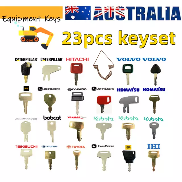 23 Heavy Equipment Ignition Key Construction Machines master Cat Volvo JCB Case
