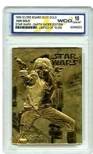 Star Wars  "Han Solo & Darth Vader" Wcg Gem-Mt 10 "23 Kt Gold Card! 1/10,000!