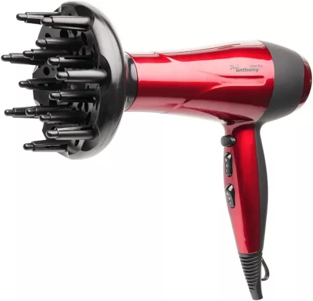 Paul Anthony Ultra Pro 2200W Hair Dryer Hot Red