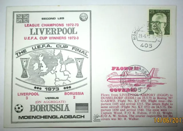 Dawn First Day Cover  Liverpool V Borussia  1973 Uefa Cup Final