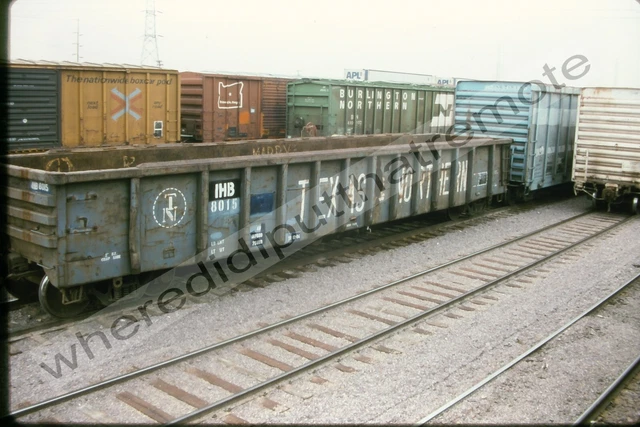 Original Slide Texas & Northern IHB TN 8015 Gondola Proviso ILL 8-95