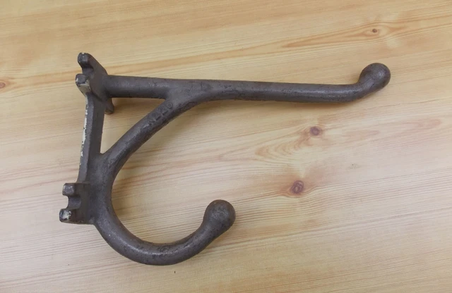 Vintage Large Heavy Duty Cast Iron Wall Hook 13 1/4" by 8 1/2" K225