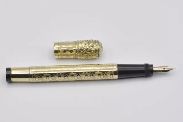 Electa (by Ceriani) vintage 1930s gold overlay fountain pen nearmint 3