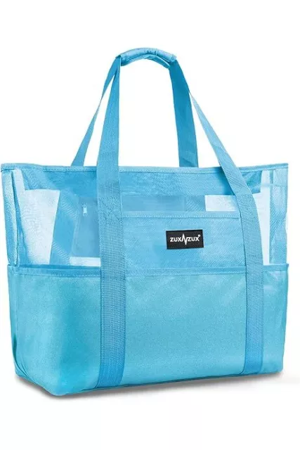 Strandtasche XXL Freizeittasche Schultertasche Faltbar Badetasche, Blau