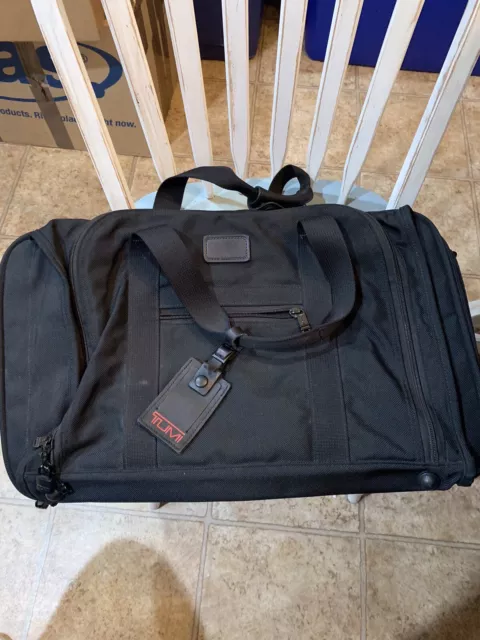 Tumi BLACK  Ballistic Nylon Carry On Weekender Duffel bag Great!