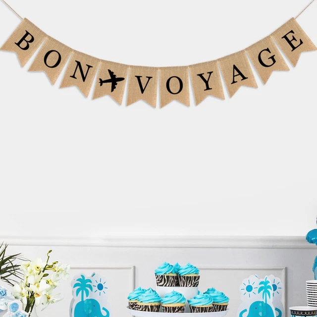 Bannière Joyeux Anniversaire En Toile De Jute 3m – 4 Ventouses – Déco Vintage Salon Jardin Bar