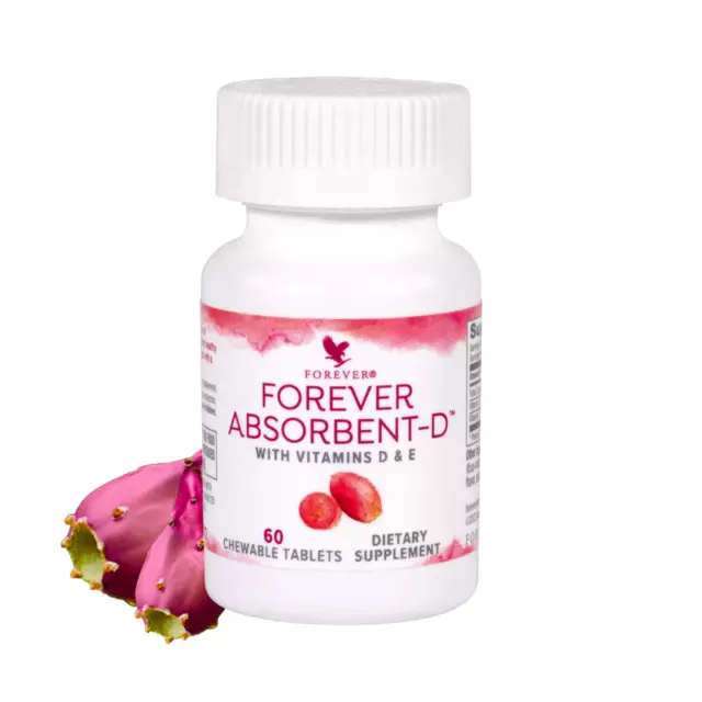 Forever Absorbent-D - Mélange Unique Vitamine D et E, Figue de Barbarie 60 compr
