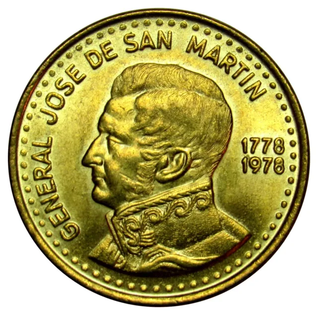 Argentina 50 Pesos coin 1978 KM#81 Jose de San Martín' AU
