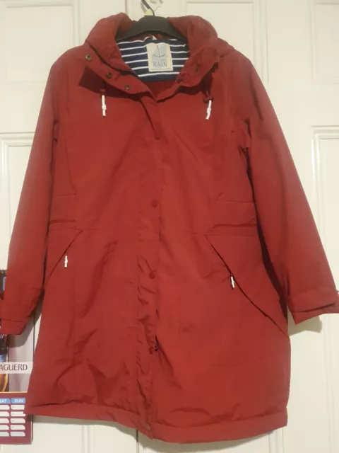 SEASALT COAT WOMENS UK 12 Blue Hood Fleece Waterproof Parka