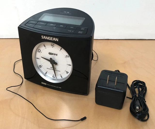 *USED* Sangean RCR-9 AM/FM-RDS Digital Tuning Atomic Clock Radio, Black