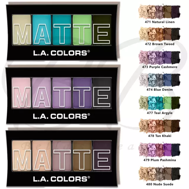 L.A. COLORS 5 Color Matte Finish Long Lasting Eyeshadow Palette *CHOOSE SHADE*