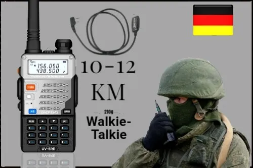 BaoFeng UV-5R Plus 128CH VOX FM Radio 10 KM Walkie-Talkie Hand-Funkgerät Schwarz