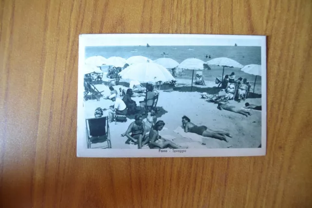 Cartolina Fano Spiaggia Viaggiata 1940 Subalpina Xx