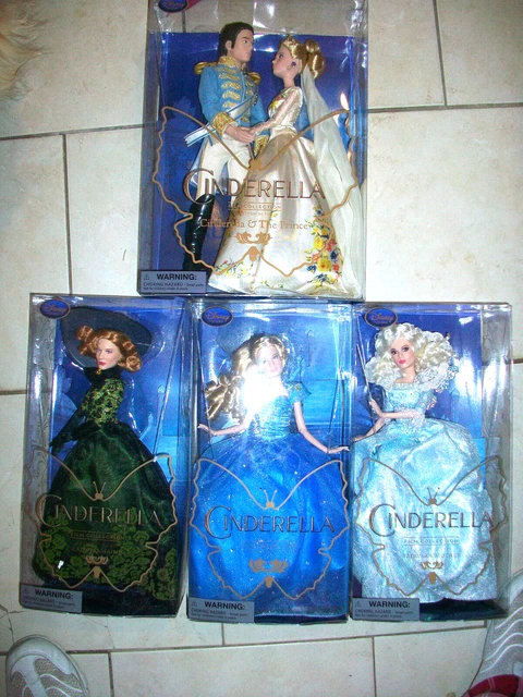 Lot of all 4 Disney Store Film Collection Cinderella Live Action Dolls