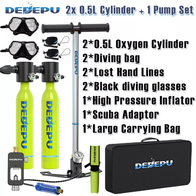 DEDEPU Mini Scuba Diving Tank Equipment 0.5L Scuba Diving Kit With Pump AU STOCK 3