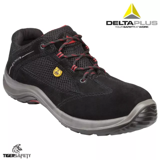 Delta Plus Viagi S1P ESD Black Ladies Composite Toe Cap Safety Trainers Shoes