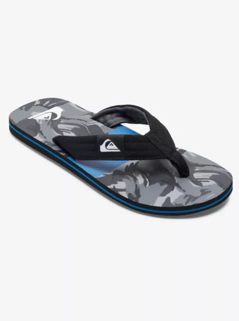 Quiksilver Men's Molokai Layback Ii 3 Point Flip Flop Sandal, Black/Black/Grey