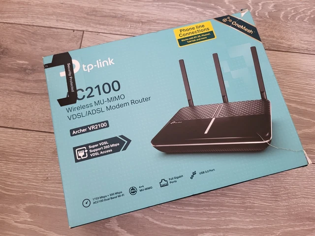TP-Link AC2100 Archer 2100 Wireless VDSL/ADSL Modem Router Duel Band, Black