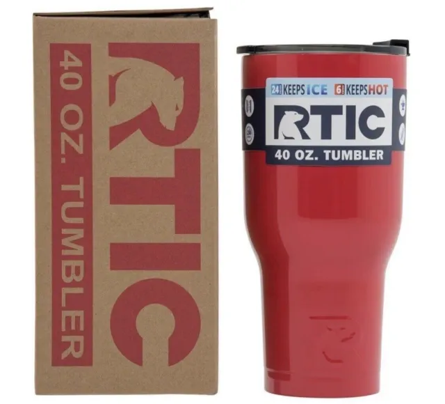 RTIC 40oz Thermal Tumbler Red Stainless Mug Travel Cup