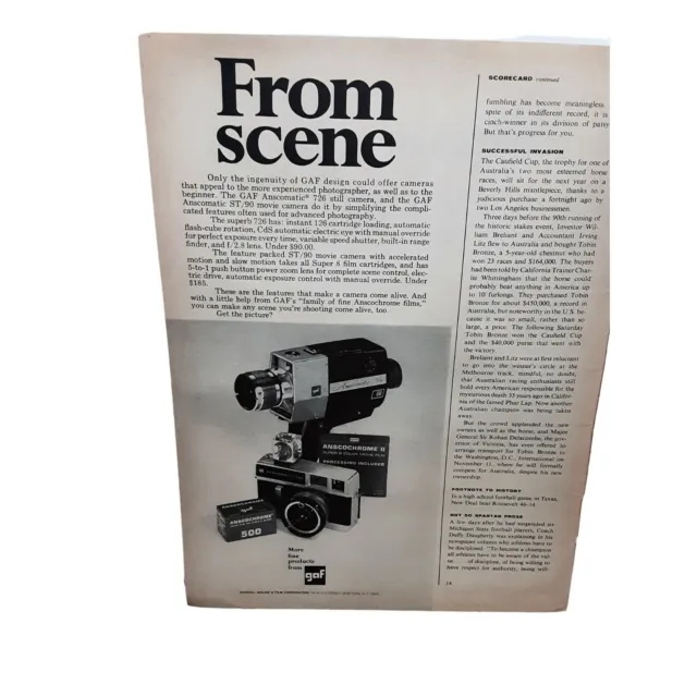 1967 GAF Camera Movie Projector vintage Original ad
