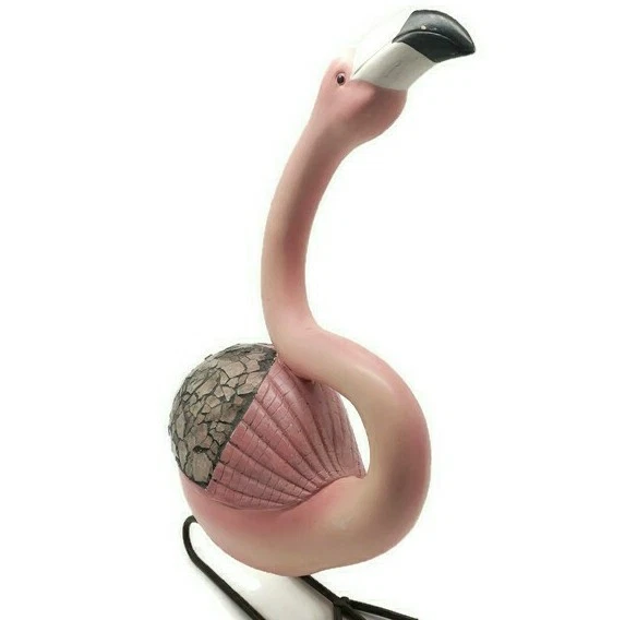 Statue Pink Flamingo Chipped Beak