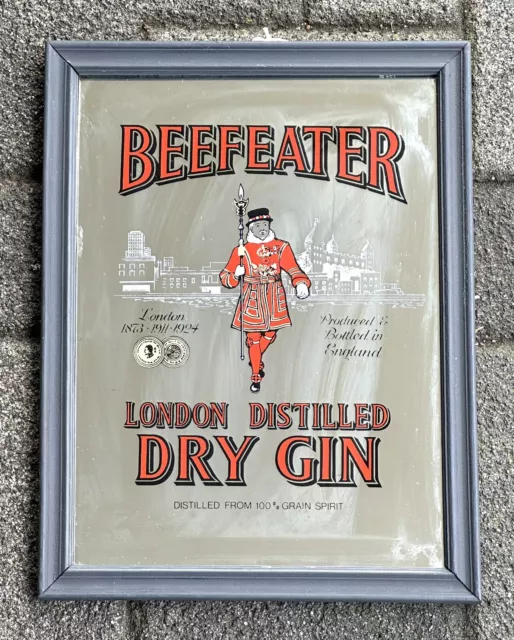 Beefeater London Dry Gin 1970's Miroir Publicitaire 34x26