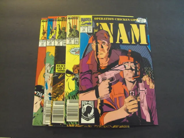 5 Iss The 'Nam #23,34-36,72 Copper Age Marvel Comics ID:72634