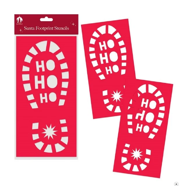 6pcs Santa Footprint Stencil For Painting, Christmas Snowflake Stencils