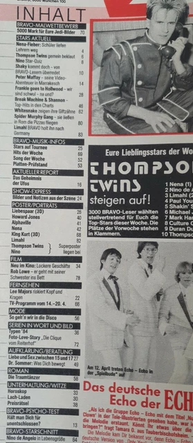 Bravo 16 vom 12.4.1984 Nino de Angelo / Whitesnake / Peter Maffay / Nena (C1219) 2