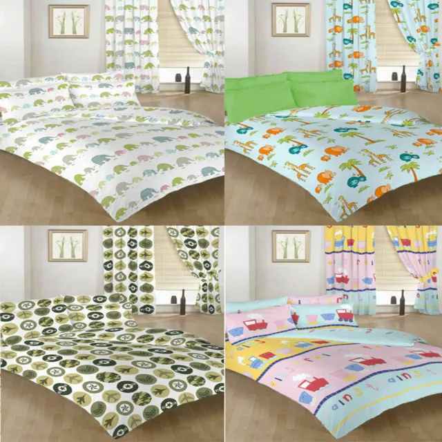 Children's Kids Duvet Quilt Covers or Curtains in a Choice of 4 Designs Bedding