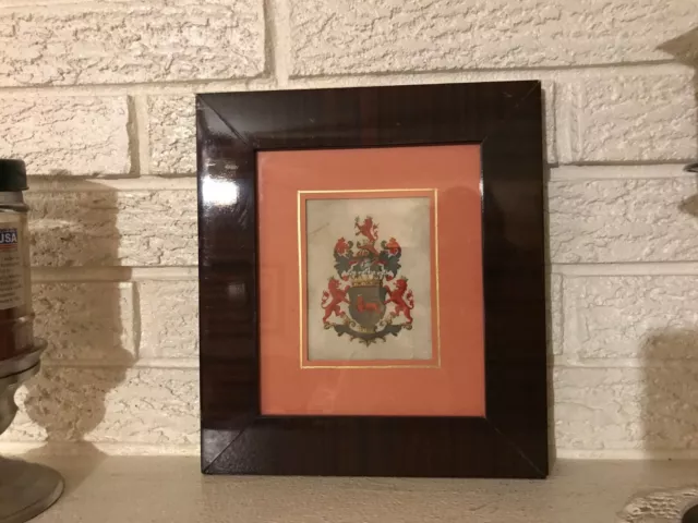 French 18nth Century Bave's from Carmagne Family Shield on Parchment