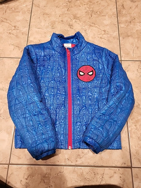 Disney Store Marvel Spider-Man Light Weight Quilted Jacket Boys Size 7/8 pre-own