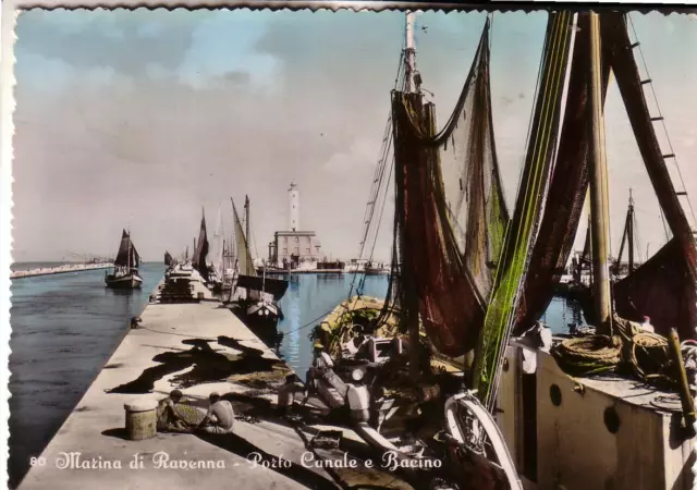 Cartolina  Marina Di Ravenna   Acqu Viaggiata 1954 Porto   Regalo
