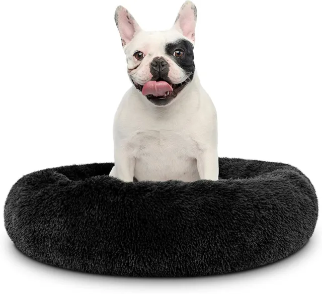 Dog Bed Donut Soft Round Plush Cat Beds Calming Pet Anti Anxiety Washable Large