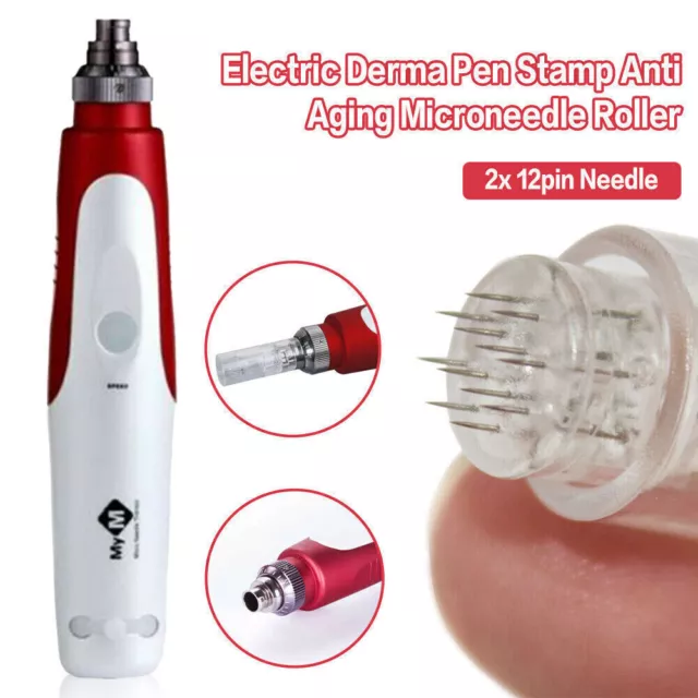 Derma Pen Microneedling Stamp Anti-Aging-Mikronadelrolle + 2x 12-Polige Nadel