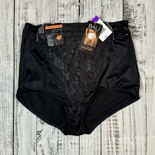 BALI LIGHT CONTROL Top Shaping 2XL Brief Underwear 2 Pair X372 Black