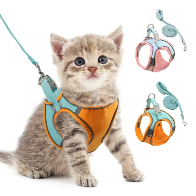 Pet Cat Harness& Leash Set Vest Escape Proof Adjustable Walking Jacket Mesh  XXS