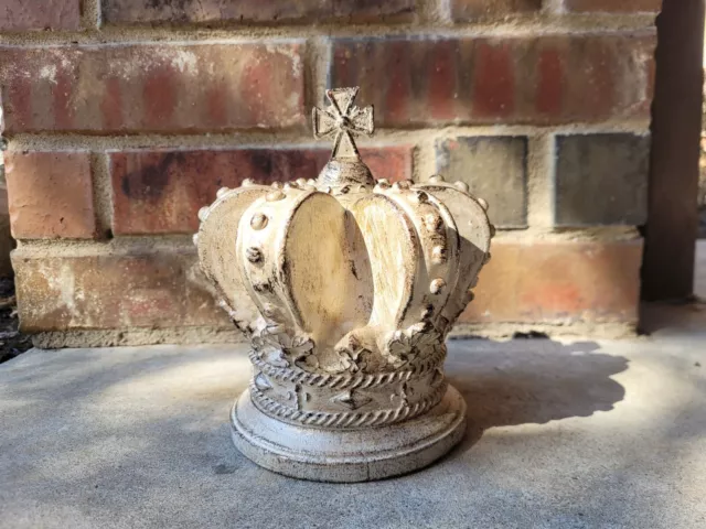 Crown Finial with Cross Top. Medieval, Royal, Princess, King Crown Plaster decor